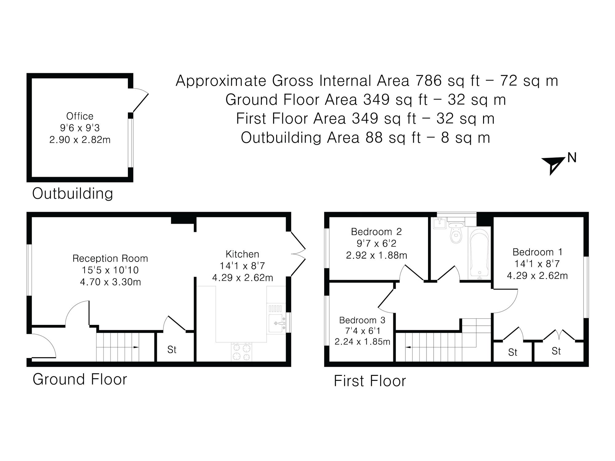 Floorplans for Guinions Road, High Wycombe, HP13